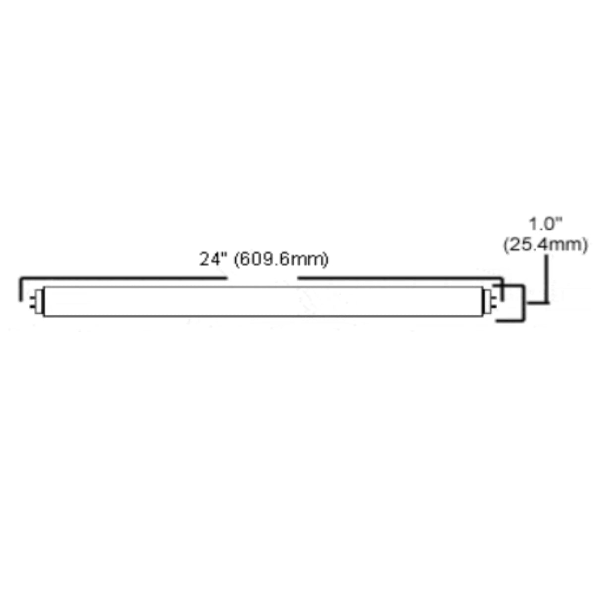 24 Inch T8 Fluorescent Tube Light Bulb 17W 4100K Cool White 2800 Lumen G13 Bi-Pin Base Pack of 6 C212