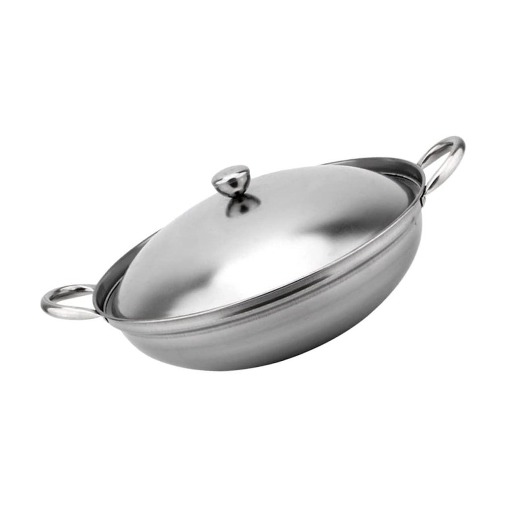 Stainless Steel Double Handle Cooking Pot with Lid C441