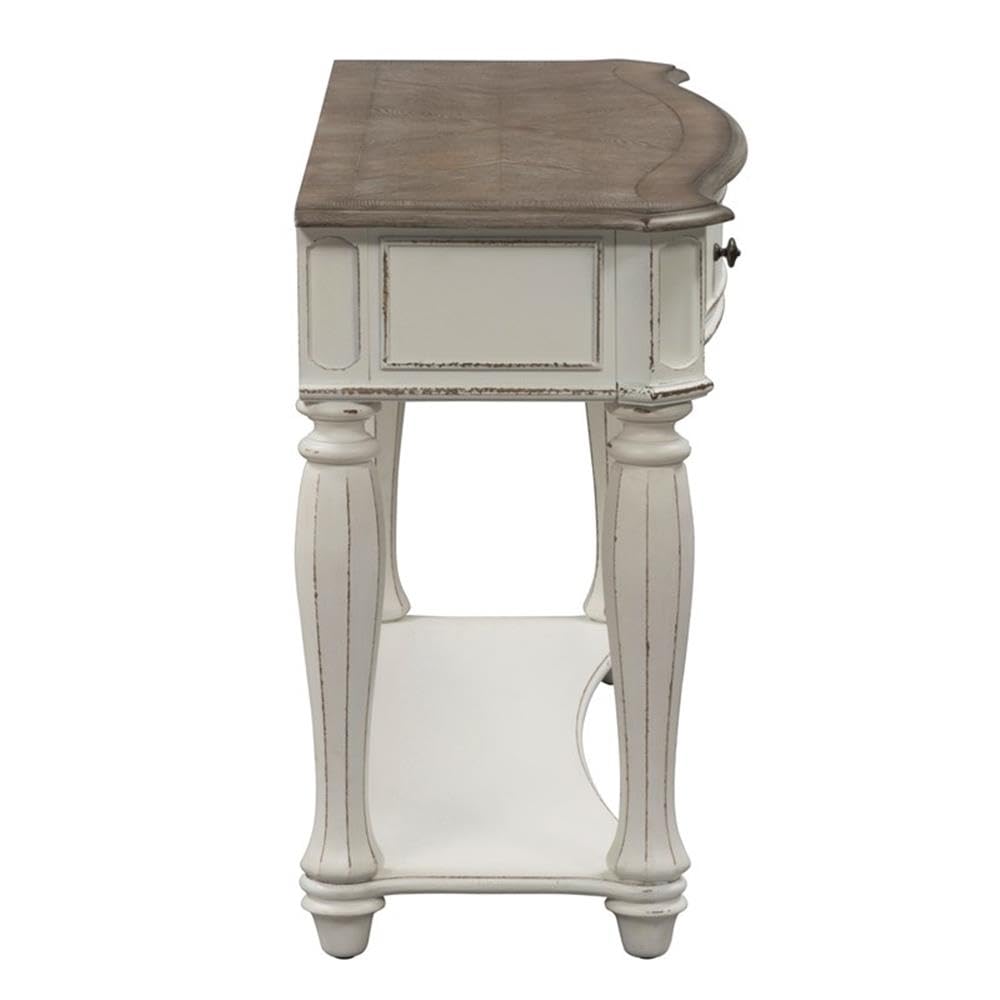 Antique White Wood Console Table with 1 Drawer & 1 Shelf V4375