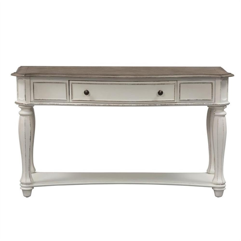 Antique White Wood Console Table with 1 Drawer & 1 Shelf V4375