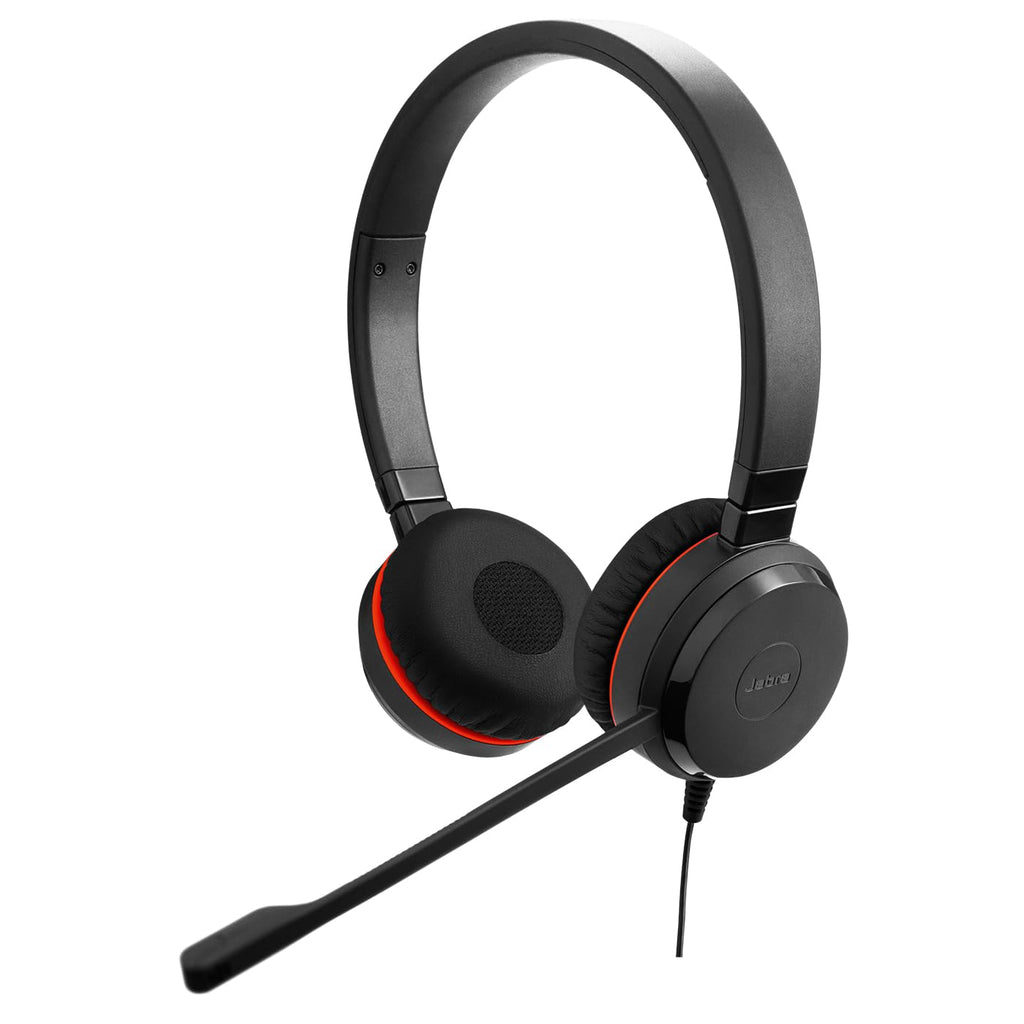 Wired Dual-Ear Headset with Mic, Black D1489