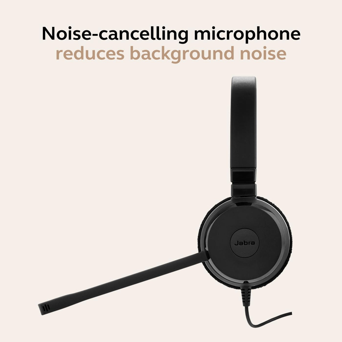 Wired Dual-Ear Headset with Mic, Black D1489