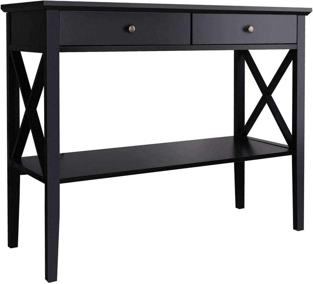 39" Entryway Table with Drawers and Storage Shelf O288040