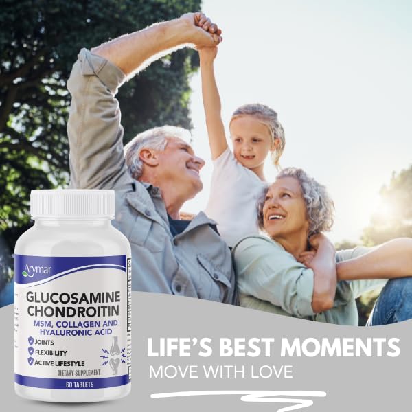 Glucosamine, Chondroitin, MSM, Collagen & Hyaluronic Acid Supplement 60 Tablets U45765