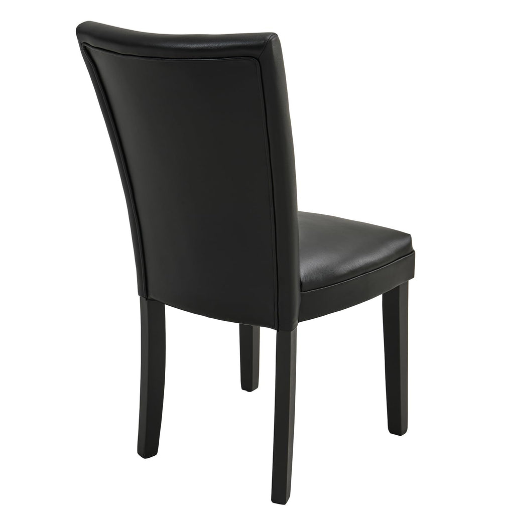 Set of 8 Black Faux Leather Upholstered Dining Chairs L94362