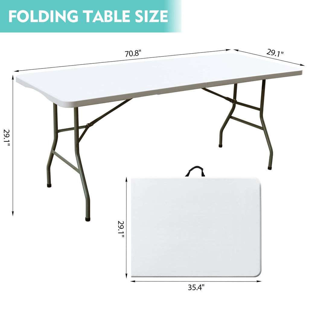White 6FT Foldable Plastic Table B62886