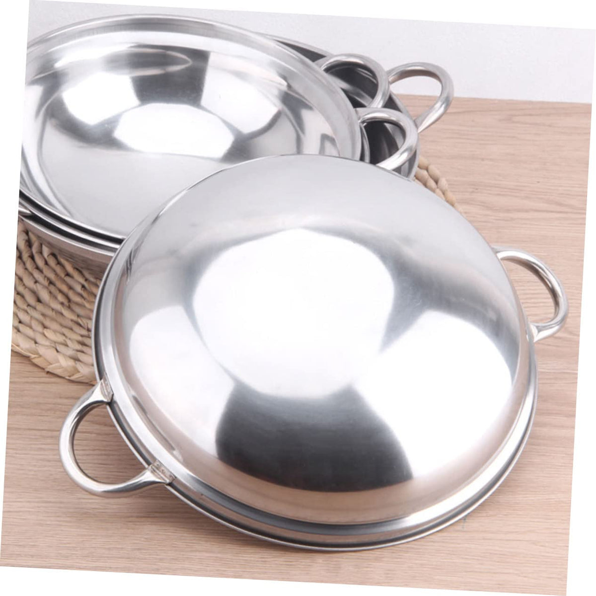Stainless Steel Double Handle Cooking Pot with Lid C441