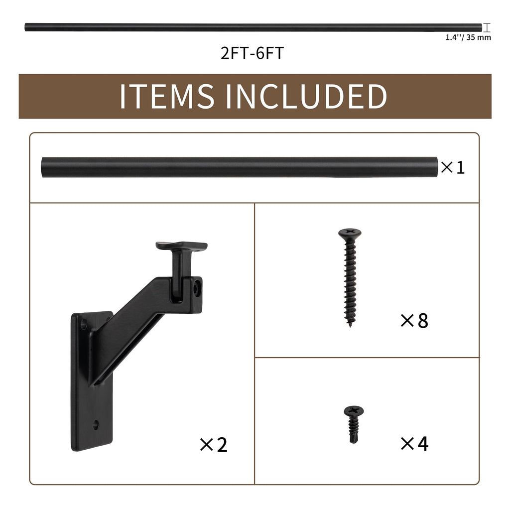 5 FT Aluminum Handrail Kit with Stainless Steel Brackets M217375