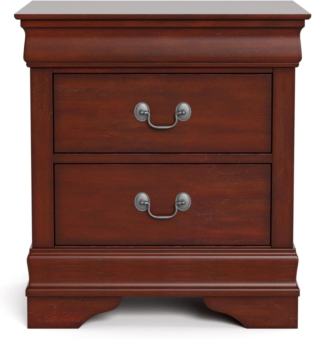 Dark Cherry 2 Drawer Solid Wood Nightstand A9994