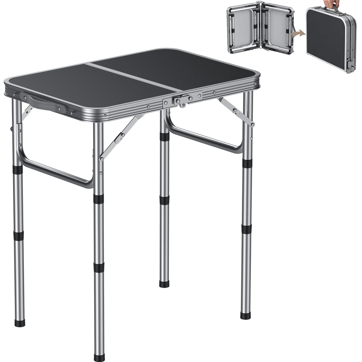 Portable Folding Table 3 Heights Adjustable 23'' L x 16'' W I81166