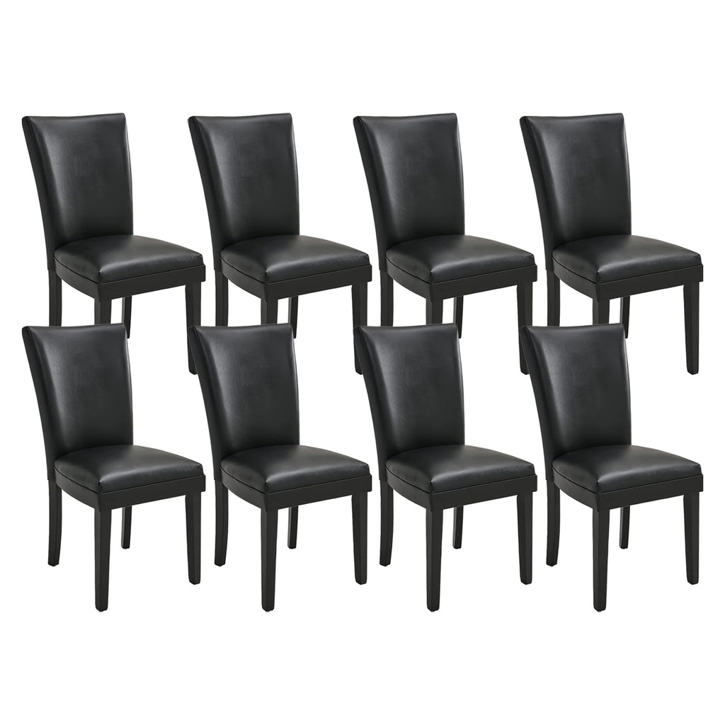 Set of 8 Black Faux Leather Upholstered Dining Chairs L94362