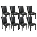 Set of 8 Black Faux Leather Upholstered Dining Chairs L94362