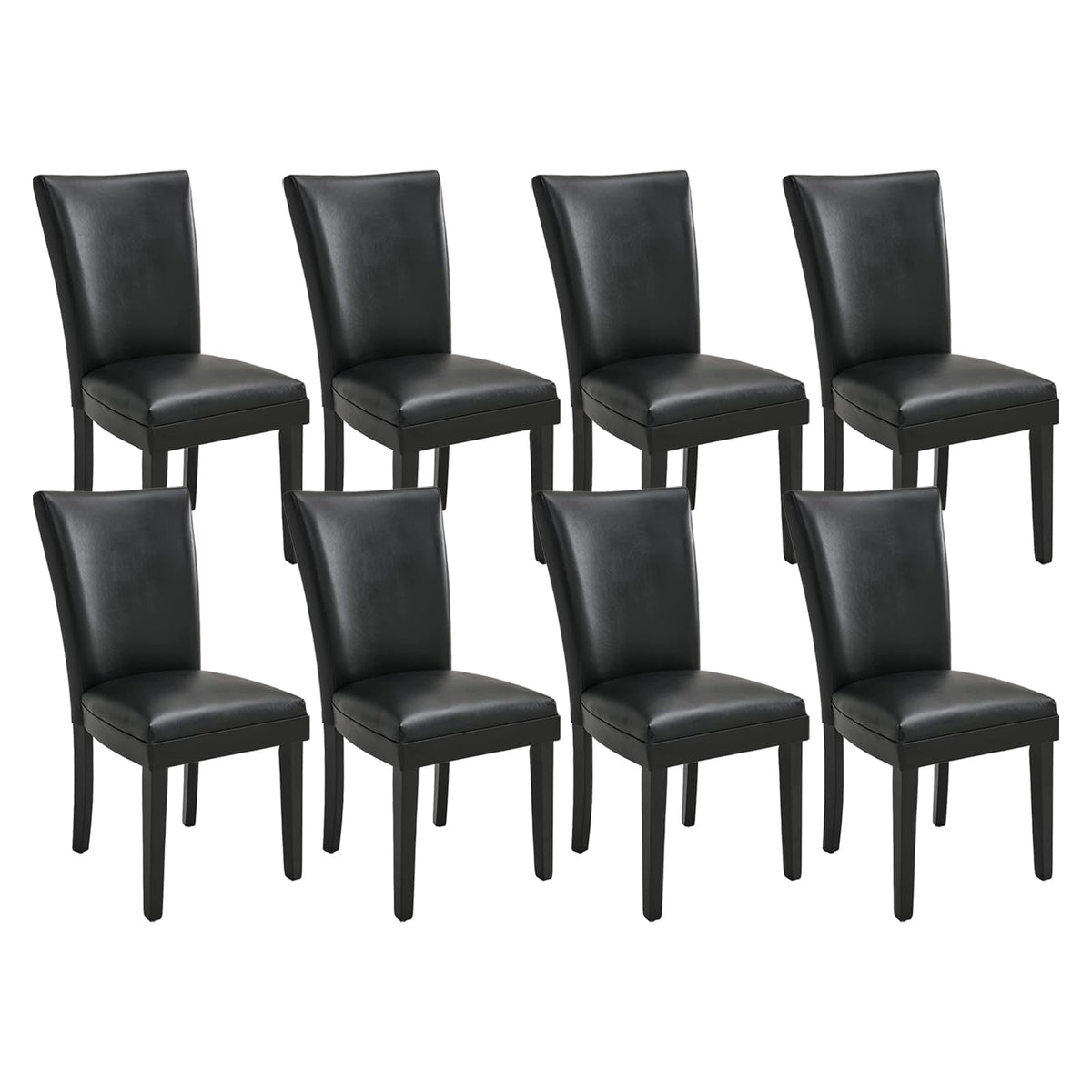 Set of 8 Black Faux Leather Upholstered Dining Chairs L94362
