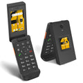 Unlocked Rugged Flip Phone 16GB 2.8'' Touchscreen Android 11 IP68 Water Resistant 4G LTE GSM Single Sim Black N909853