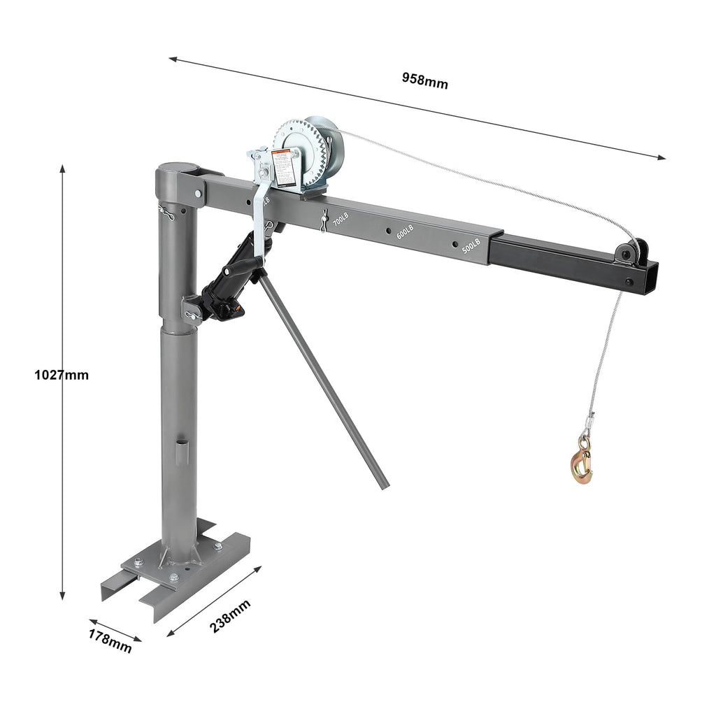 1000 LBS Hydraulic Pickup Truck Crane Hoist L5635