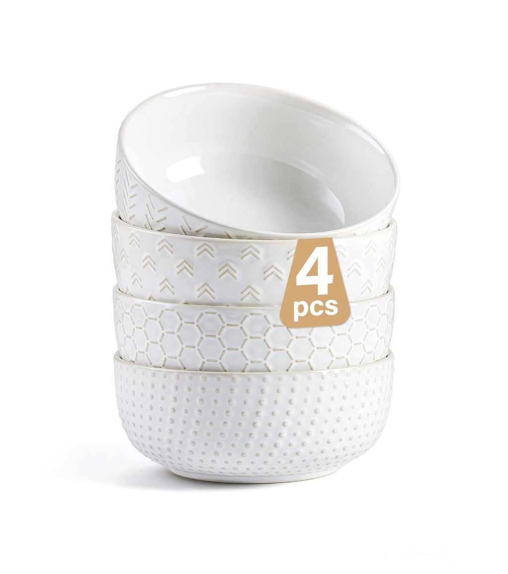 26 oz Ceramic Cereal Bowls Set of 4 V224217