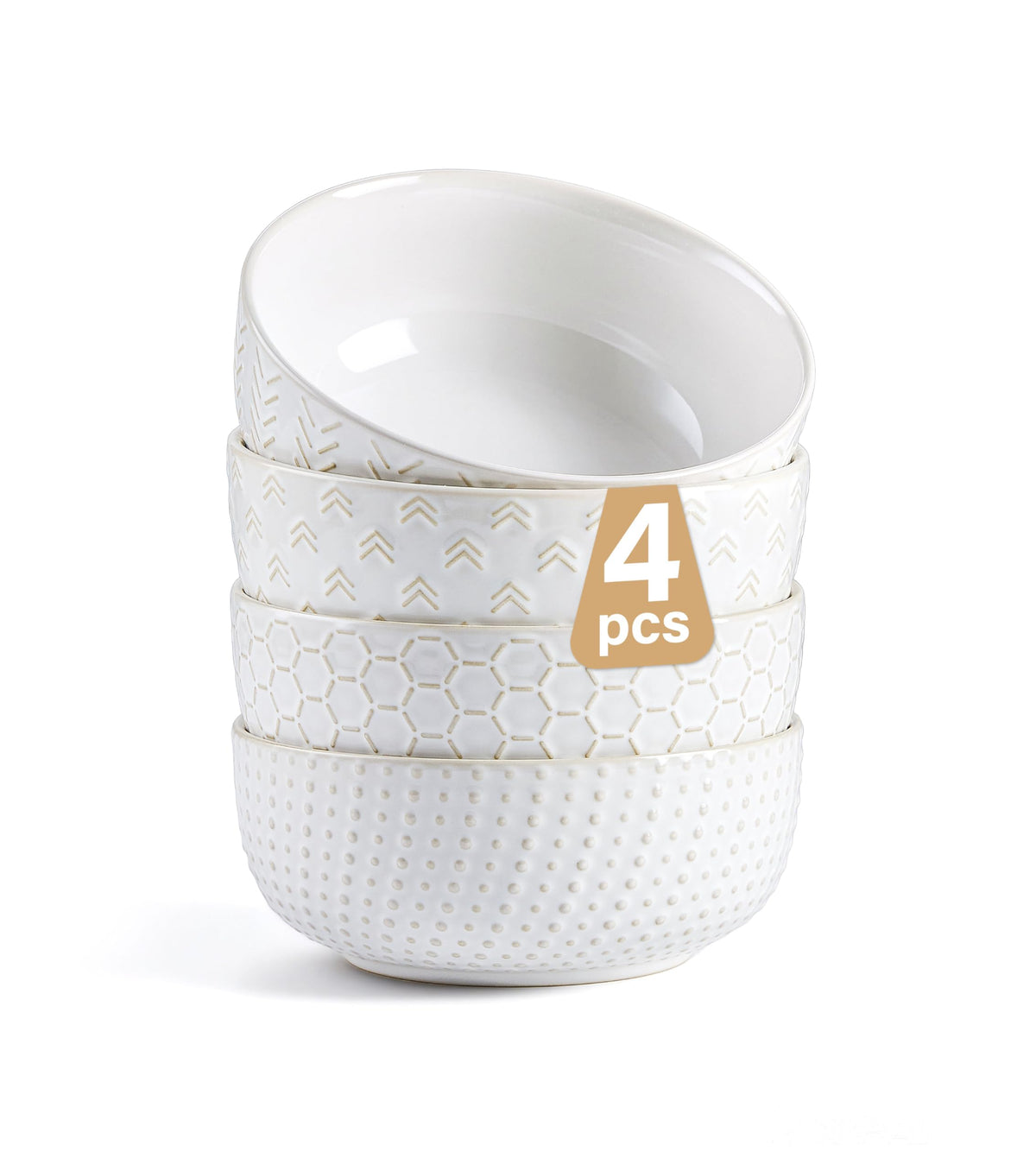 26 oz Ceramic Cereal Bowls Set of 4 V224217