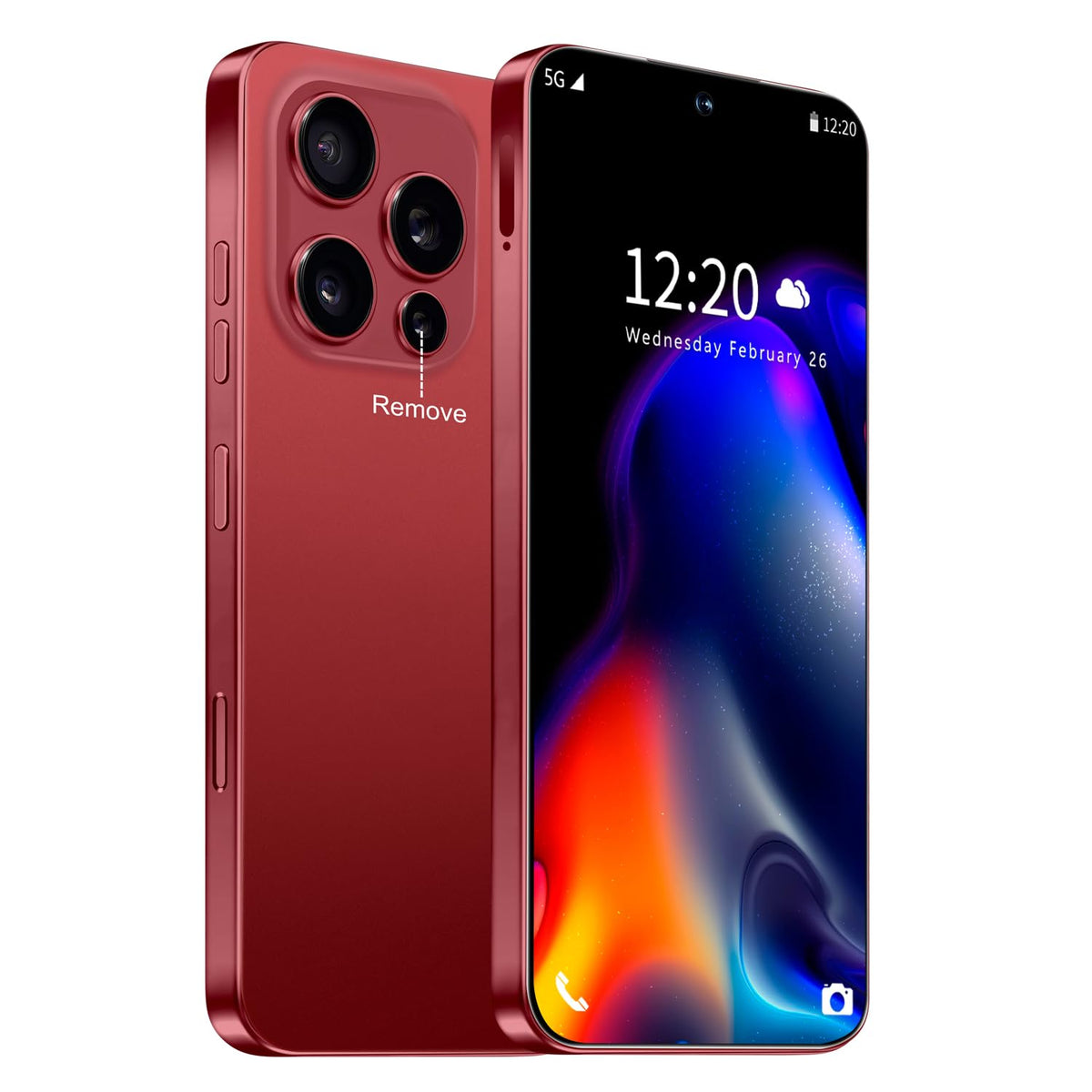 Unlocked Cell Phone 16+512GB Android 14 Wine Red S636