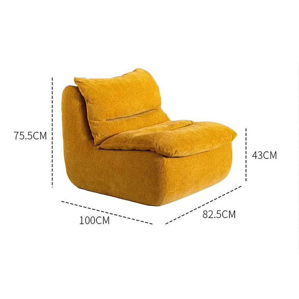 Yellow Memory Foam Bean Bag Chair P3237
