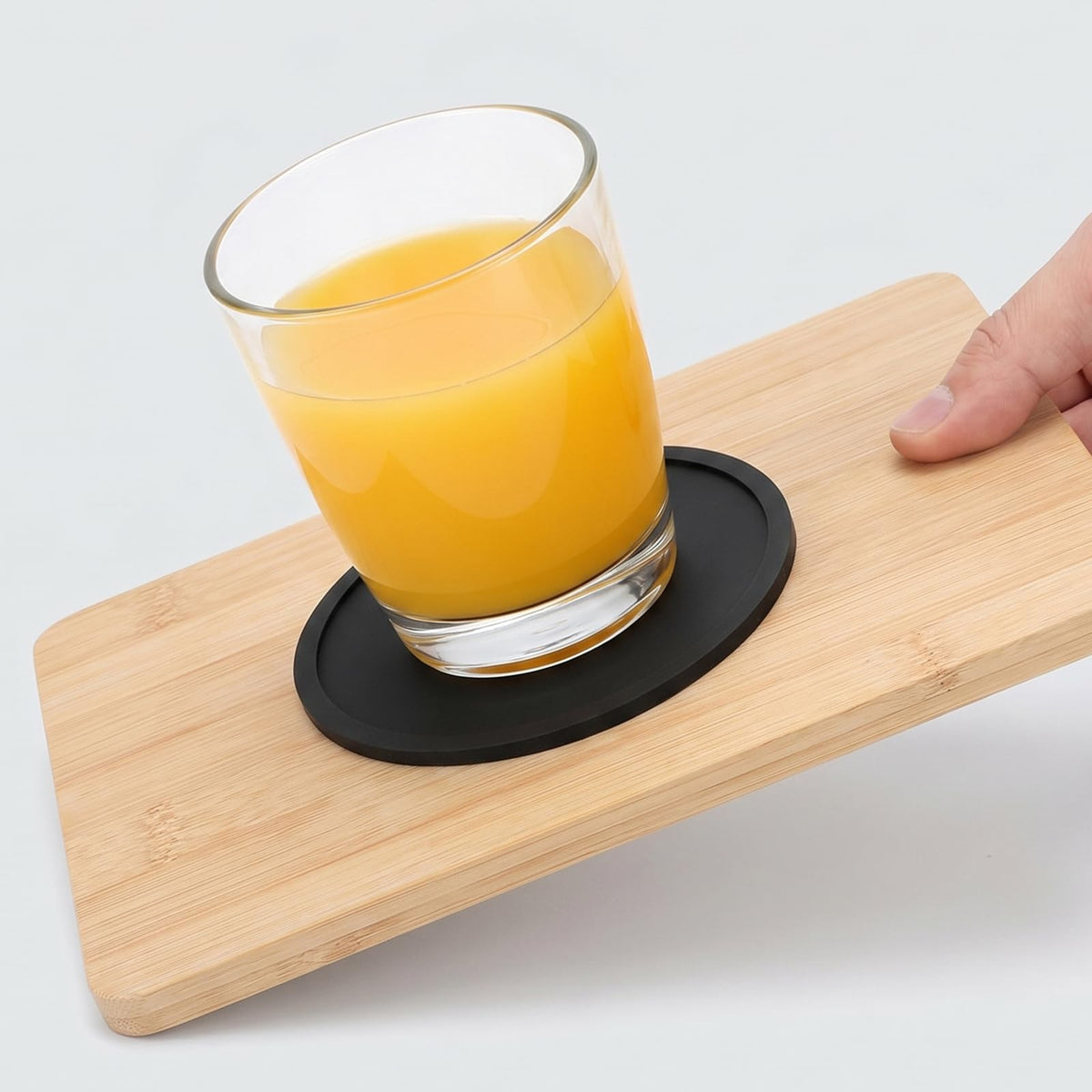 Black Set of 4 Round Silicone Coasters Q702824