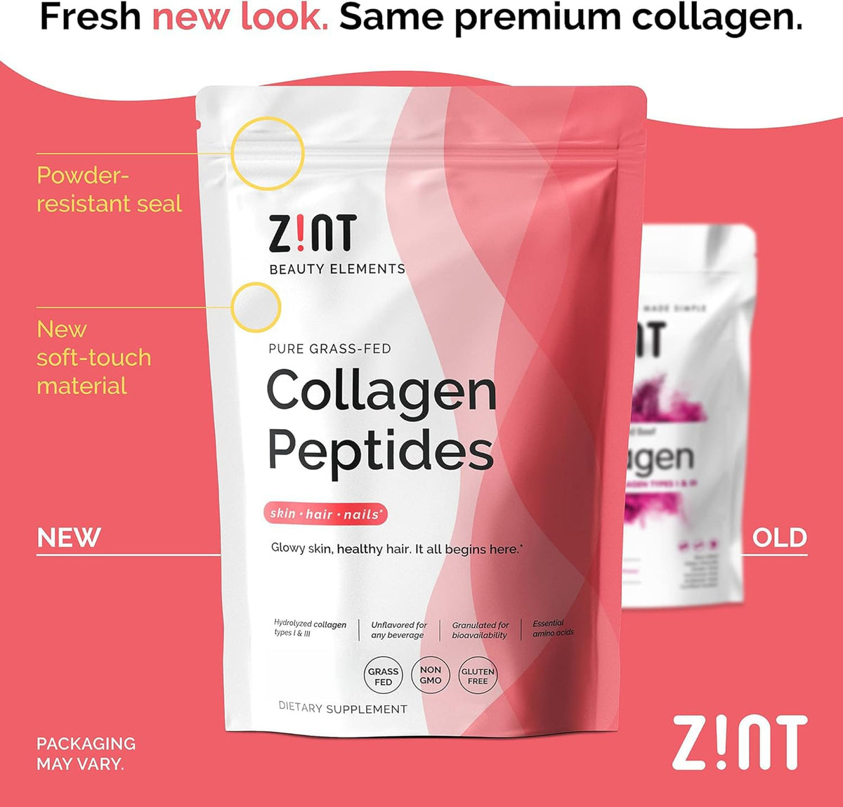 Collagen Peptides Powder 32 oz Grass-Fed Hydrolyzed Type I & III Unflavored I5760