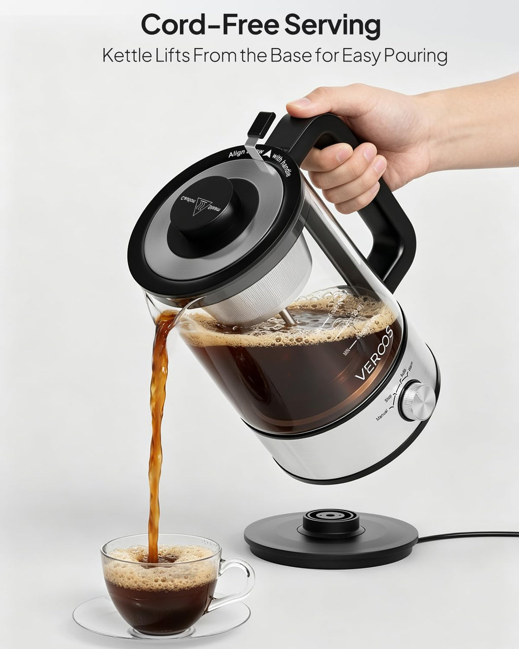 Electric 6-Cup Borosilicate Glass Percolator Coffee Pot X5739