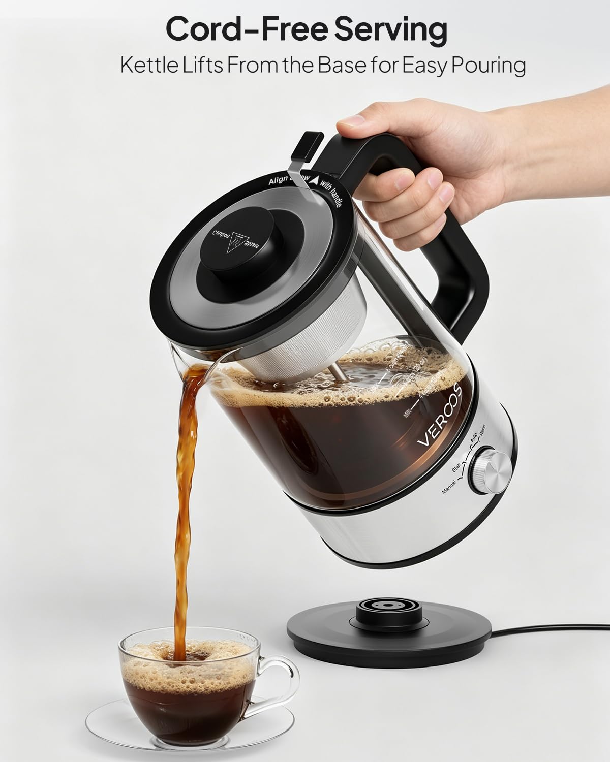 Electric 6-Cup Borosilicate Glass Percolator Coffee Pot X5739