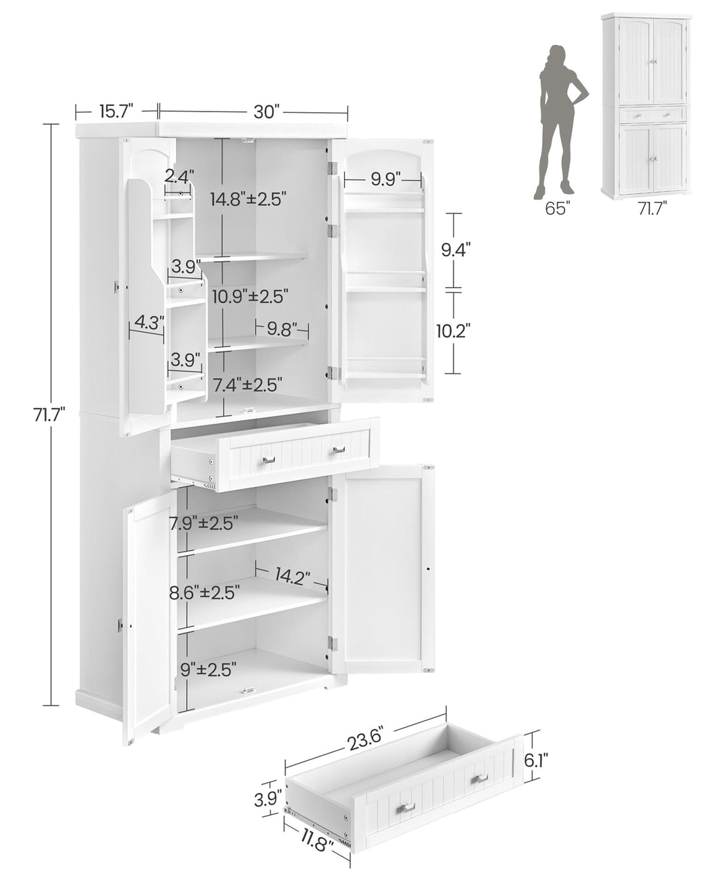 Freestanding Tall Cabinet with Drawer N365465