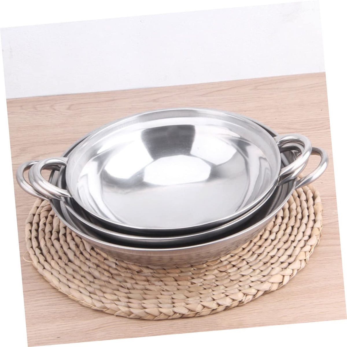 Stainless Steel Double Handle Cooking Pot with Lid C441