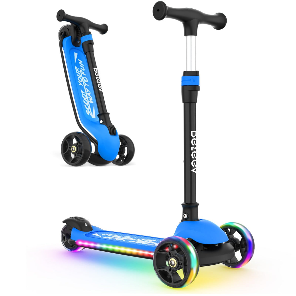 3 Wheel Folding Kids Scooter with LED Light-Up Wheels Z60419