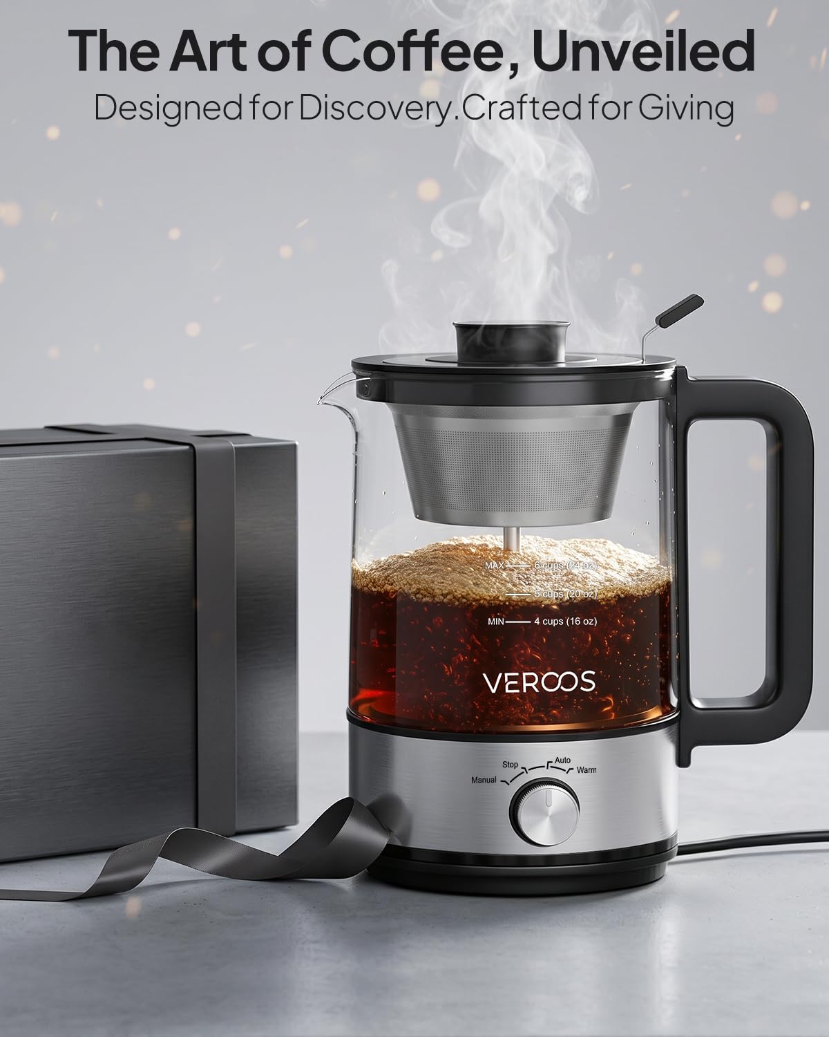 Electric 6-Cup Borosilicate Glass Percolator Coffee Pot X5739