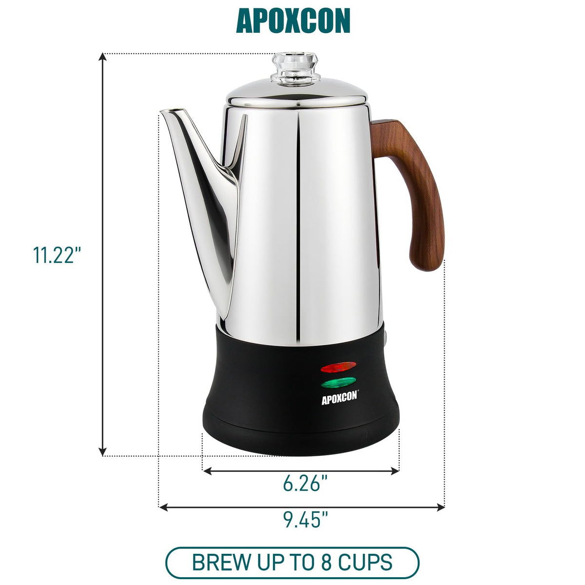 Electric Stainless Steel Coffee Percolator 8 Cup Y35649