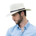 Panama Hat Teardrop Shape Recycled Leather Toquilla Straw U668