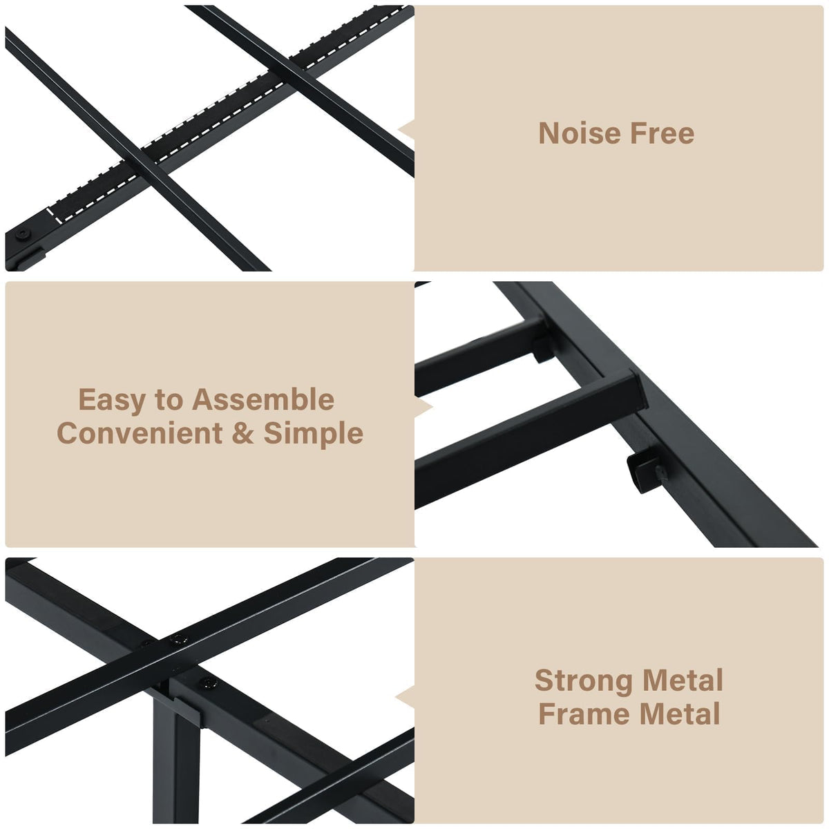 Twin Metal Bed Frame with Industrial Headboard N747925