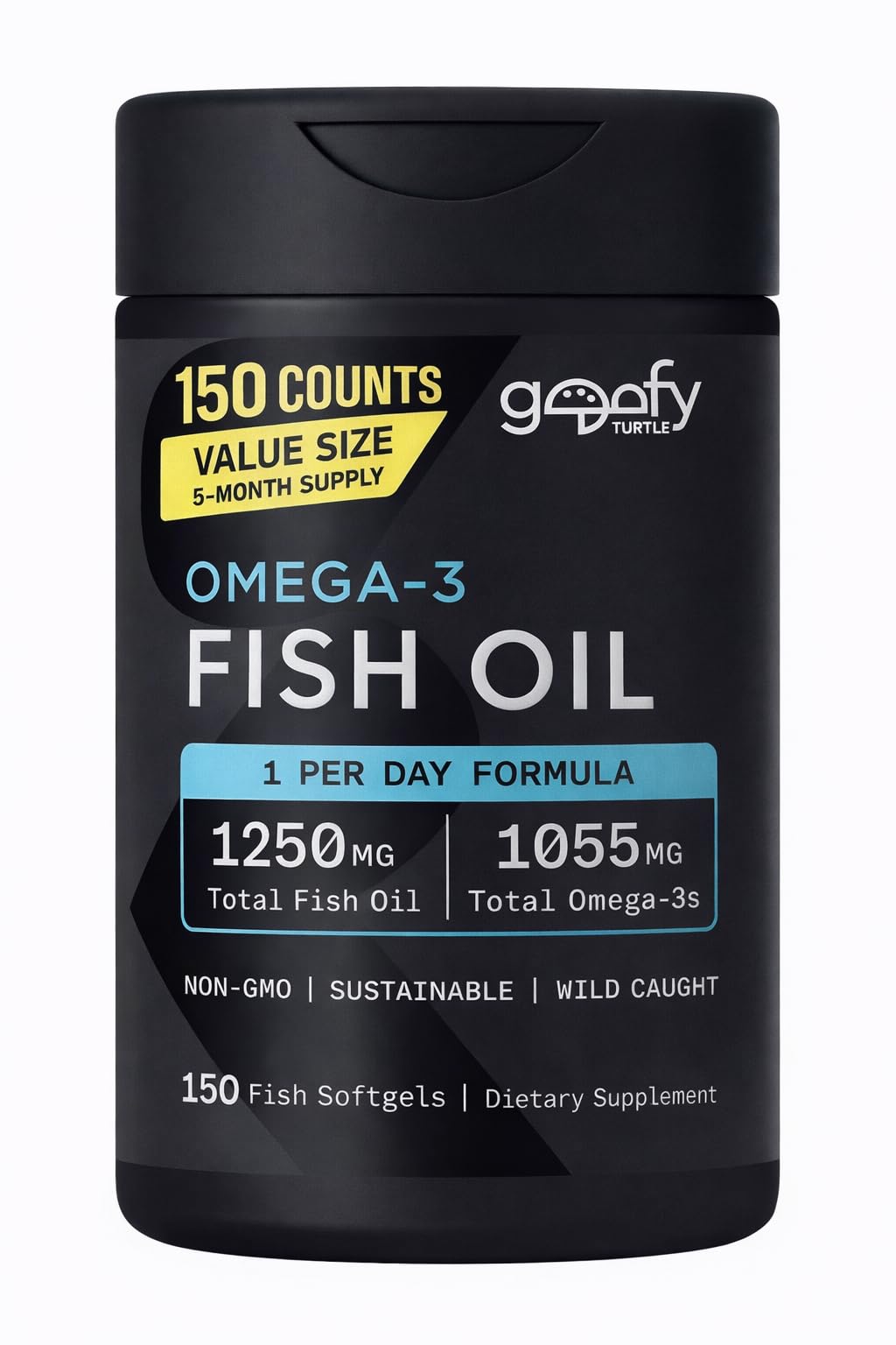 Omega-3 Fish Oil 1250 mg Softgels 150 Counts Q400