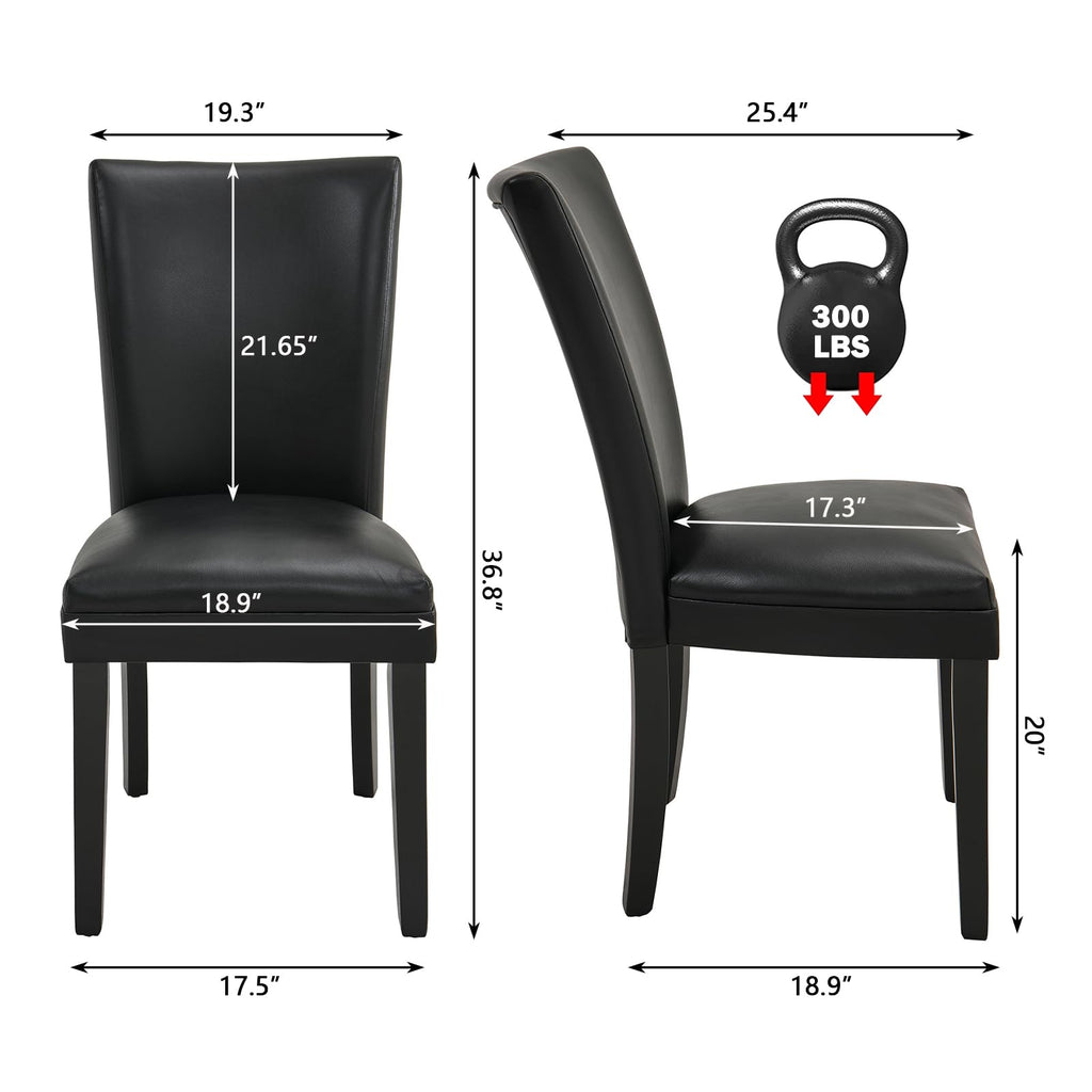 Set of 8 Black Faux Leather Upholstered Dining Chairs L94362