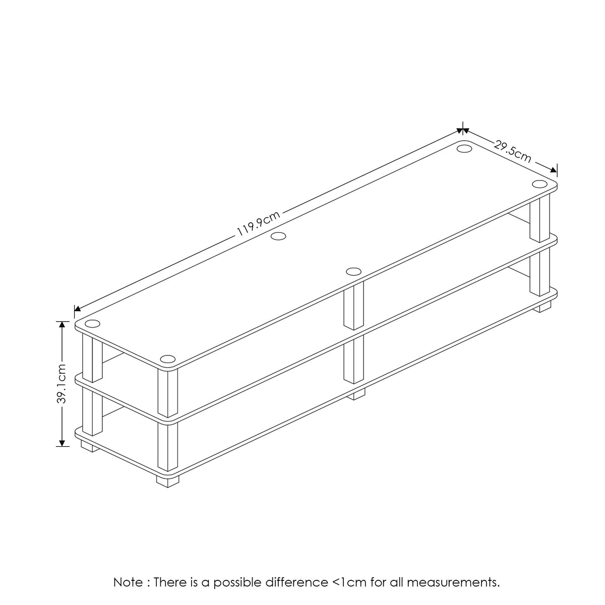 3-Tier TV Stand and End Tables Set F687