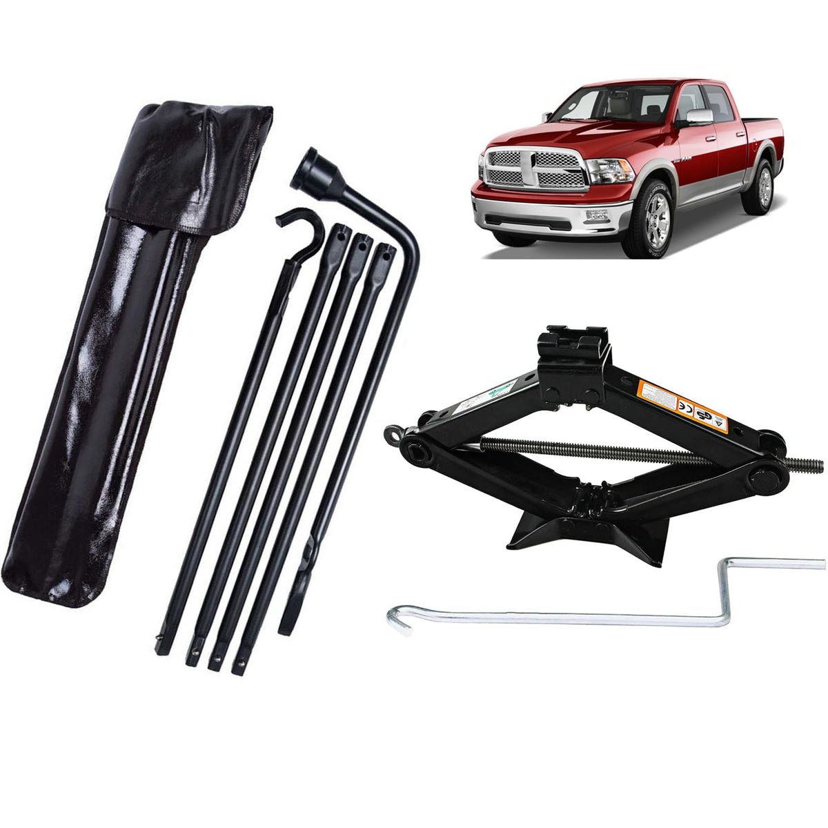 Spare Tire Changing Tool Kit Scissor Jack Wrench Set N297