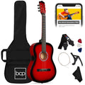 38in Beginner All Wood Acoustic Guitar Starter Kit with Gig Bag Red Burst J4763