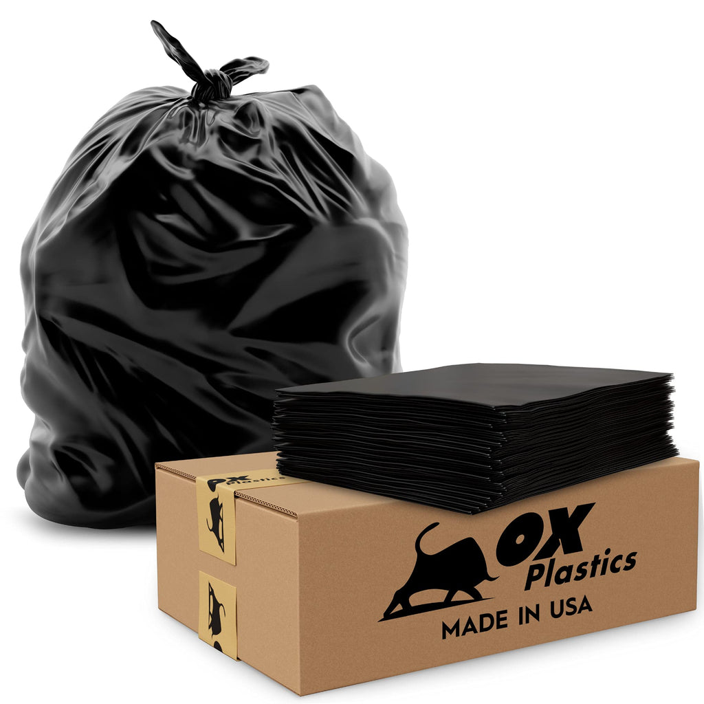 55 Gallon 4mil Black Trash Can Liners Bags, 35 Count G641
