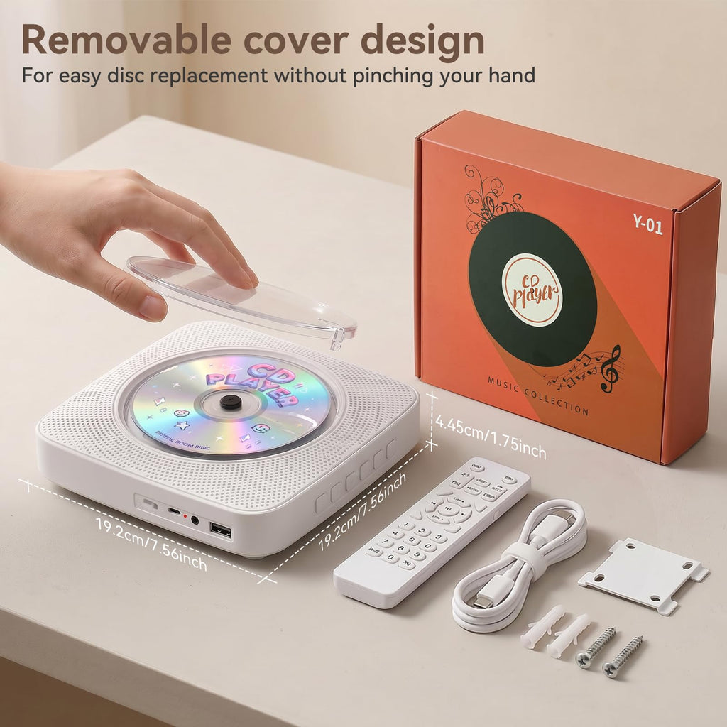 Portable Bluetooth Rechargeable CD Player with Speakers Z780366