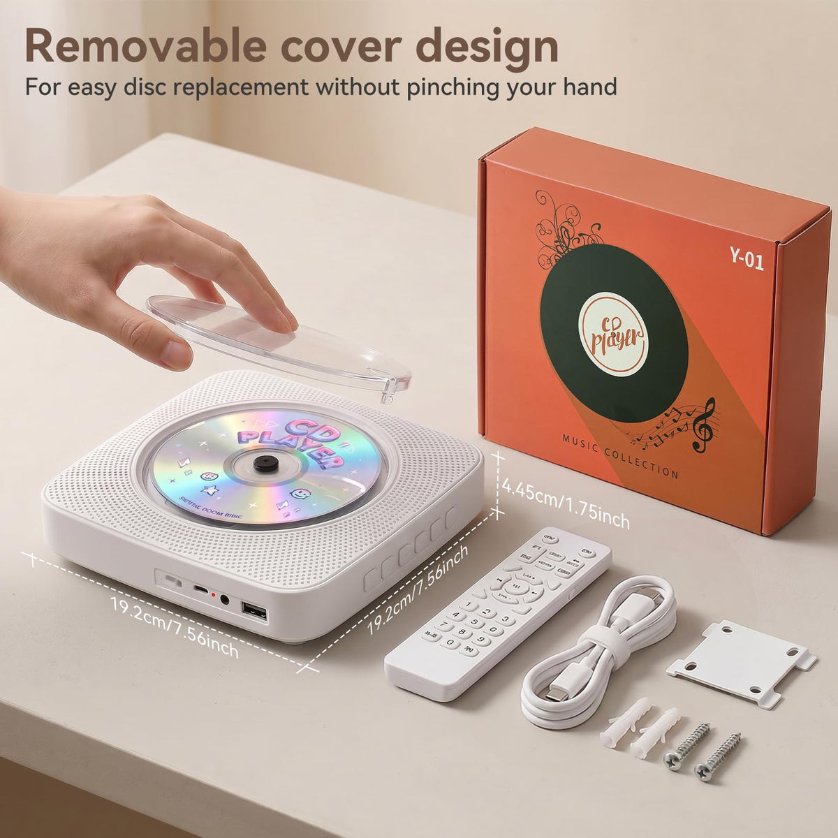 Portable Bluetooth Rechargeable CD Player with Speakers Z780366