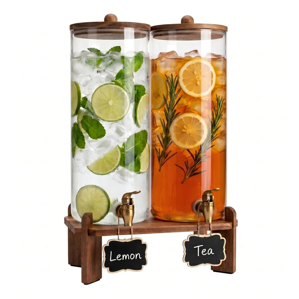 2 Pack 2 Gallon Glass Drink Dispenser with Spigot W69197
