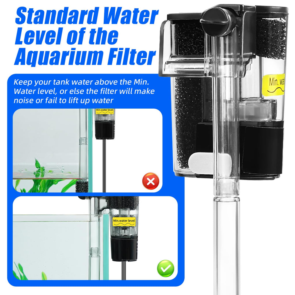 Aquarium Hang on Power Filter 3 Gallon 65GPH X804549