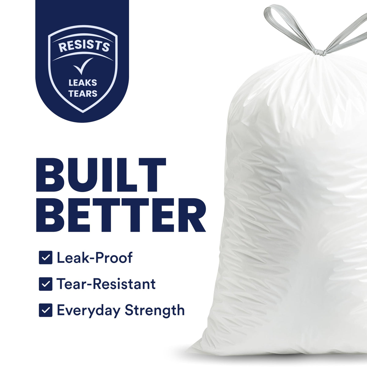4 Gallon White Drawstring Trash Bags, 200 Count U824