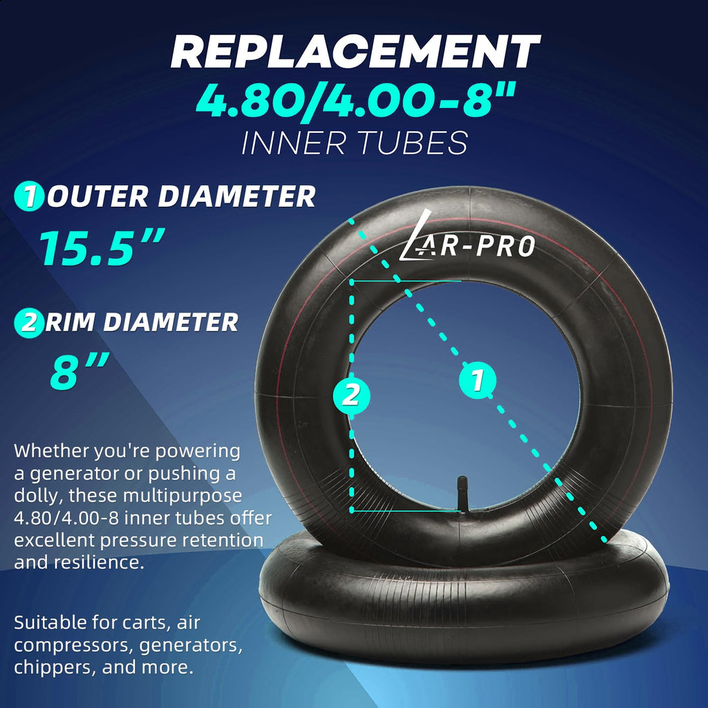 4.80/4.00-8" Heavy Duty Inner Tube with TR-13 Straight Valve Stem (1-Pack) G566