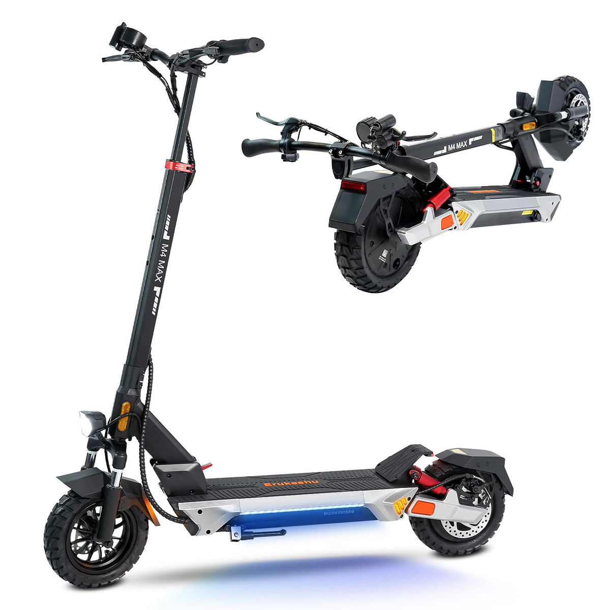 Electric Scooter 1600/4000/6000W Motor 50 Miles Range 10" Off Road Tire Folding E-Scooter with Detachable Seat O248