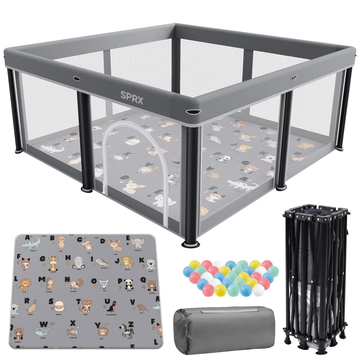 Foldable Baby Playpen with Mat and Travel Pack Z32271