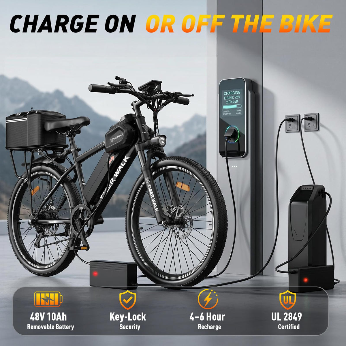 26" Electric Mountain Bike 48V 10Ah 7-Speed T4129