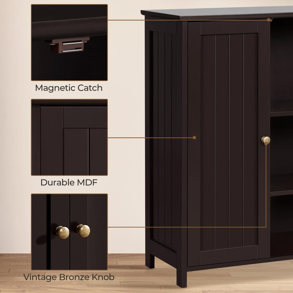 Small Espresso Bathroom Storage Cabinet with 2 Doors W6401